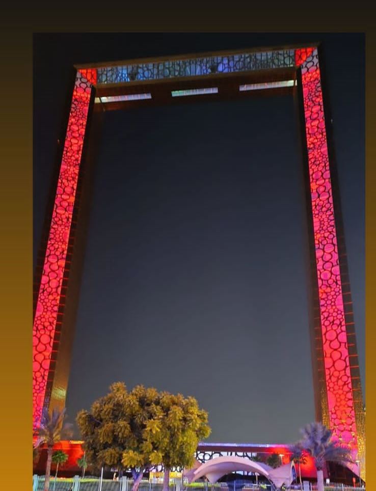 On the occasion of World Thalassemia Day Dubai Frame was lit up in red