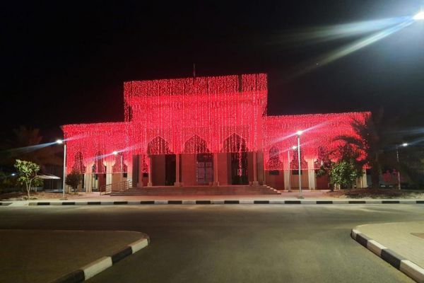 on the occasion of International Thalassemia Day, the Fujairah Municipality building was spectacularly lit in red 