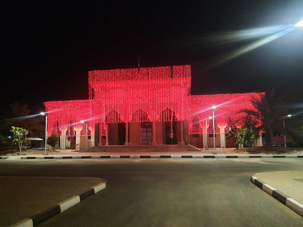 on the occasion of International Thalassemia Day, the Fujairah Municipality building was spectacularly lit in red 