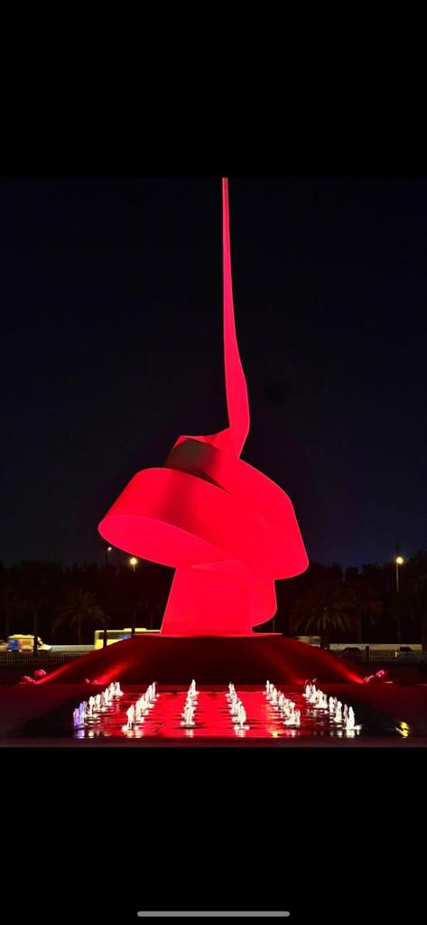 On the occasion of International Thalassemia Day (House of Wisdom) in Sharjah was also spectacularly lit in red 