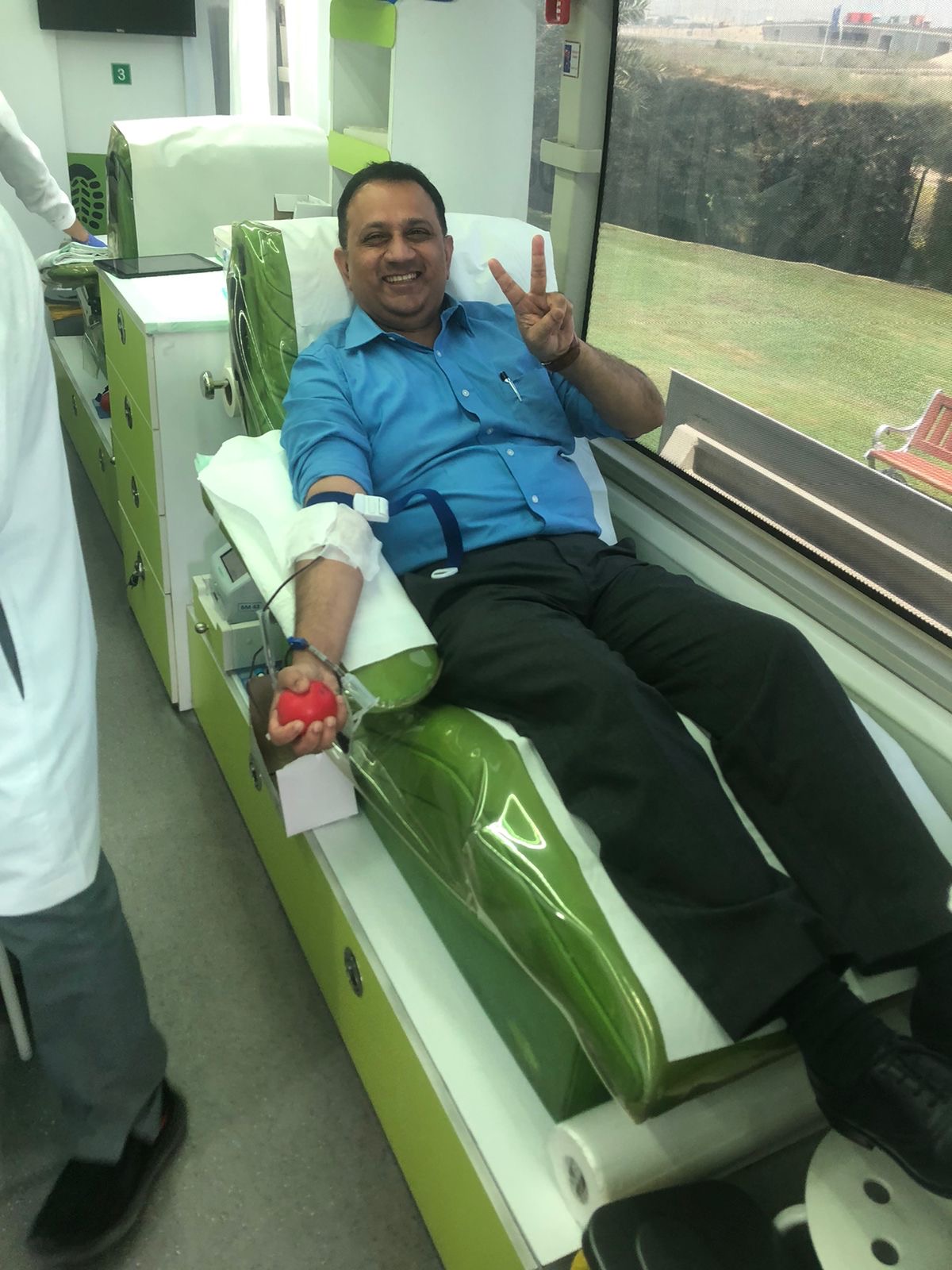 Organizing a blood donation campaign in cooperation with Transworld International Shipping Company and the Dubai Blood Bank.